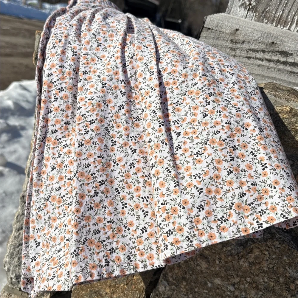 Pinwheels Floral Boho Festival Button-Down Skirt Cotton Vintage women 2 junior 7 - Picture 6 of 12